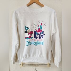 Disneyland Vintage 35 Years of Magic Sweatshirt M White GUC